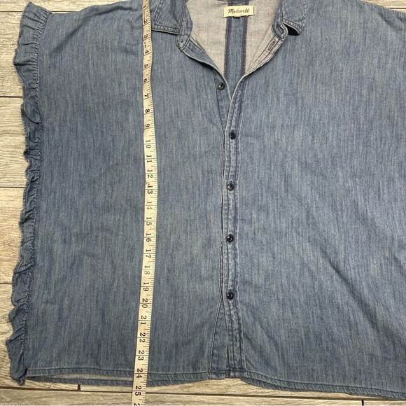 Madewell Indigo Ruffle-Side Shirt S - Picture 4 of 8